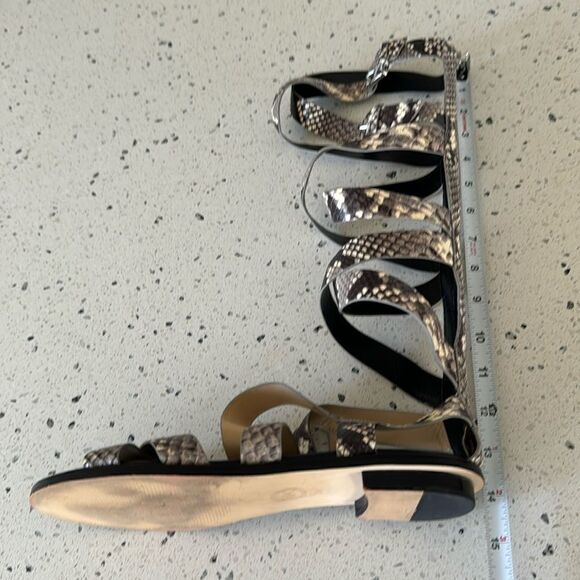 MICHAEL Michael Kors Darby Leather Snake Printed Tall Gladiator Sandals Size 8M - Picture 11 of 16